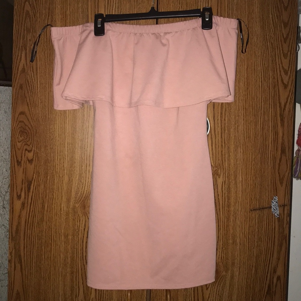 Strapless pink dress